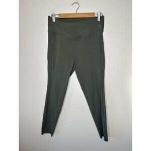 Zyia Active Dark Green Crossover Ankle Leggings One Size